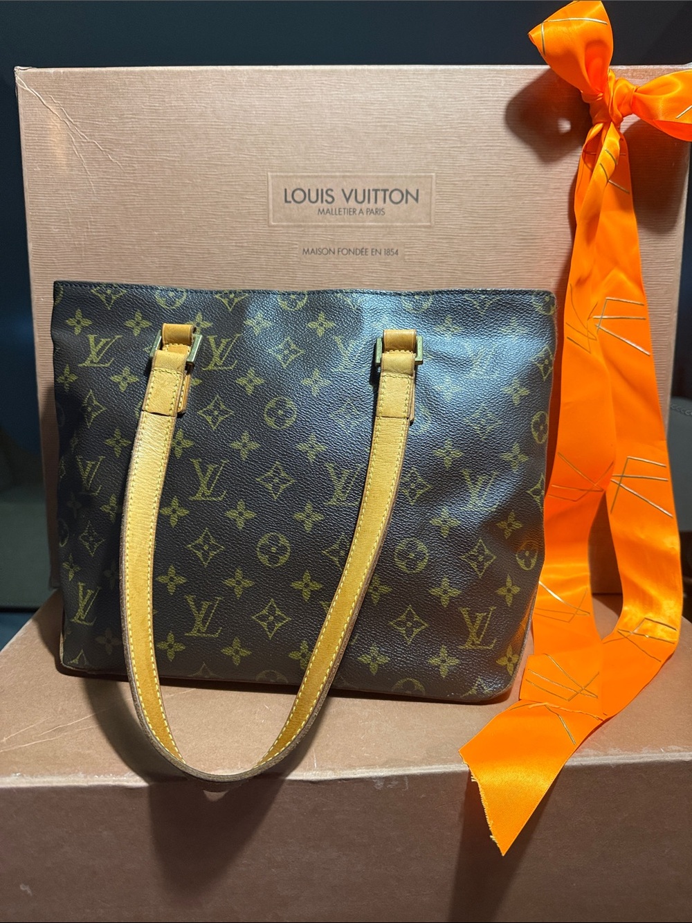 Louis Vuitton Cabas Piano Monogram 2002 FULL SET Box, Dust Bag and Gift Ribbon. - Picture 2 of 15